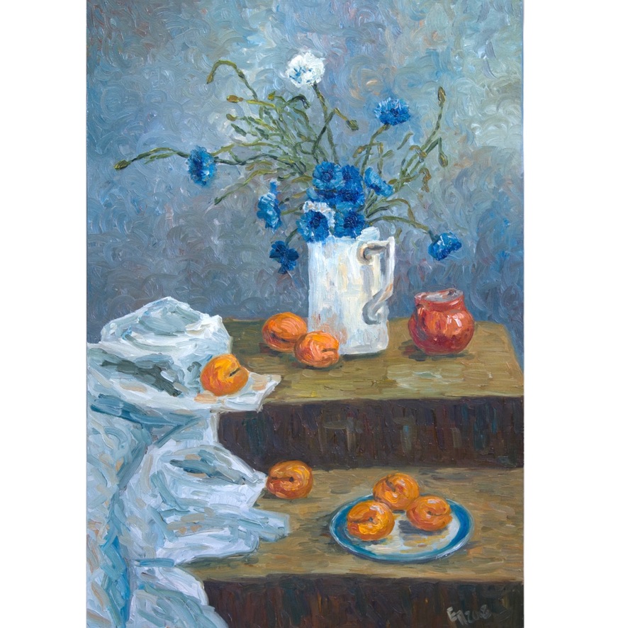 Still LIfe with apricots oil on canvas